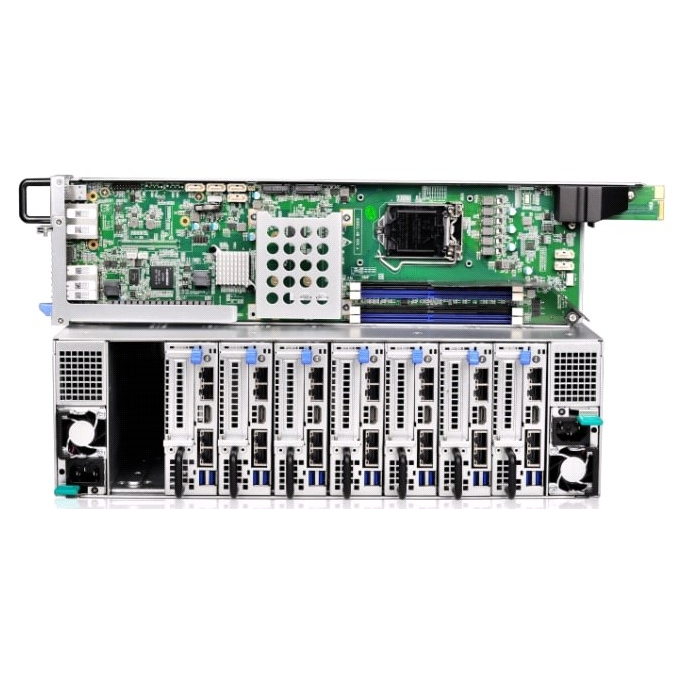 Серверная платформа Gooxi 3U SY308-S16R 8xNode, without CPU(LGA1151)/4*DDR4 ECC UDIMM/ C242 / no HDD(2)LFF/ 4xGE