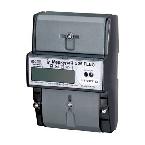 Счетчик Меркурий 206 RNO 5-60А, 1.0/2.0 класс, многотарифный, оптопорт RS485, ЖКИ