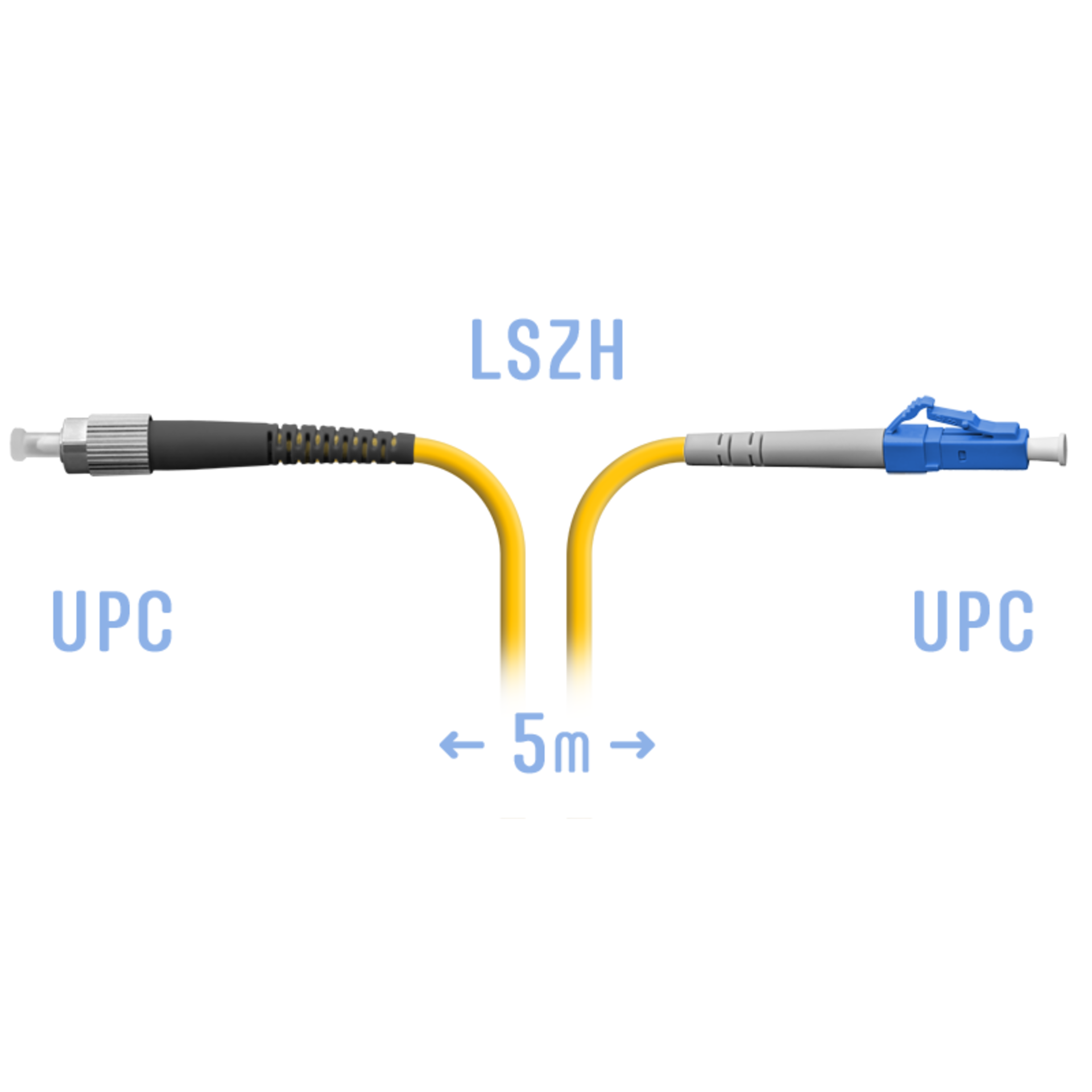 Патчкорд оптический LC/UPC-FC/UPC SM 5метров