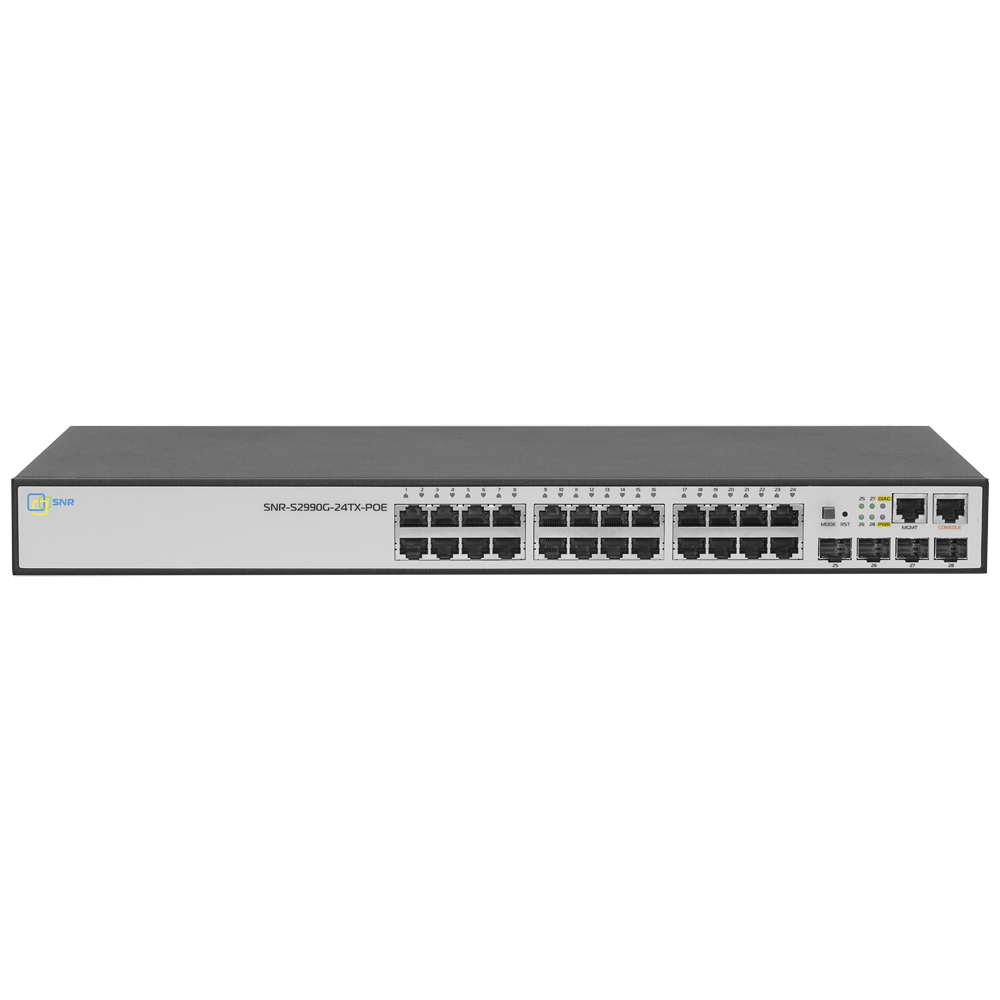 Управляемый POE коммутатор уровня 2+ SNR-S2990G-24TX-POE