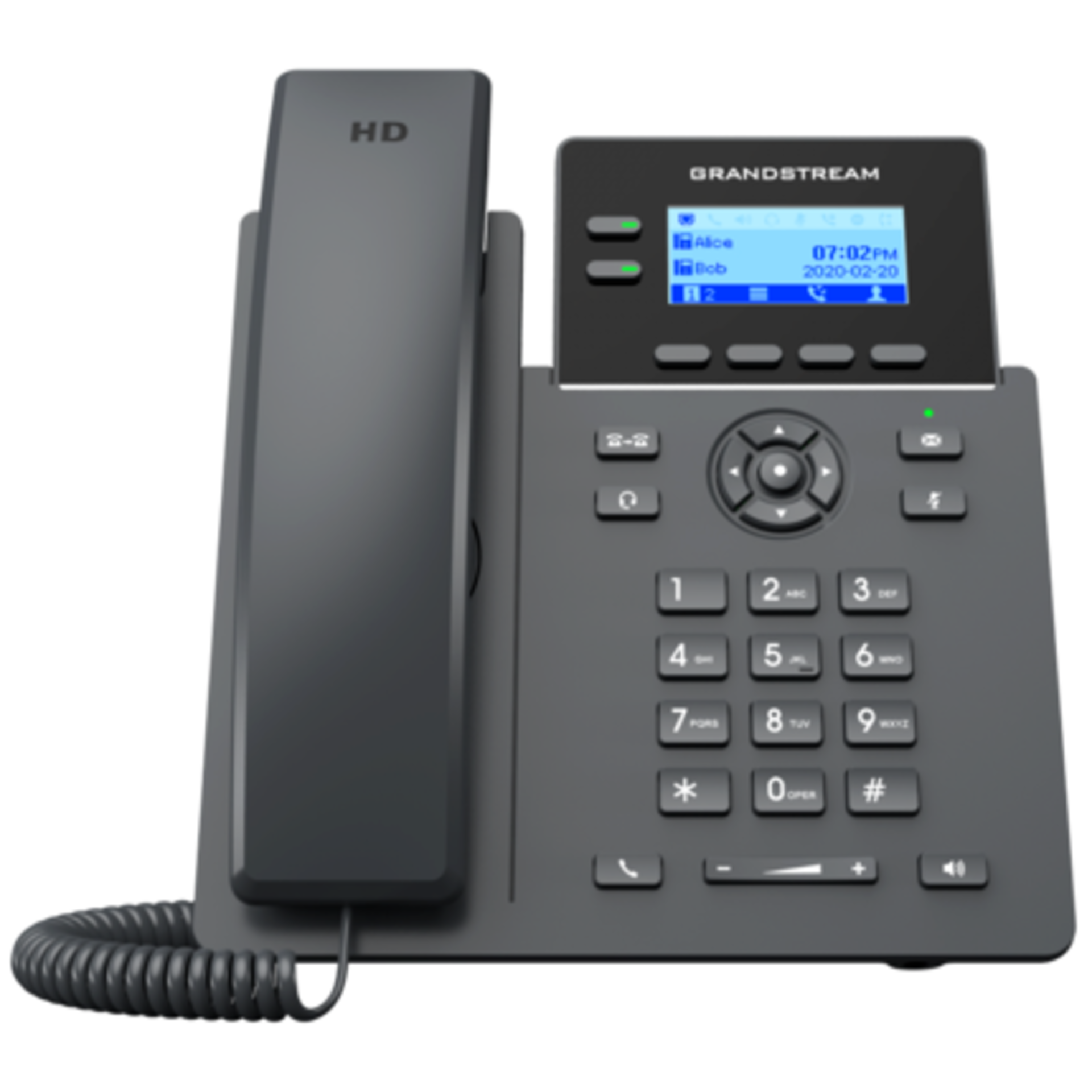 Grandstream GRP2602P - IP телефон (PoE, блок питания не входит в комплект). 4 SIP аккаунта, 2 линии, есть подсветка экрана