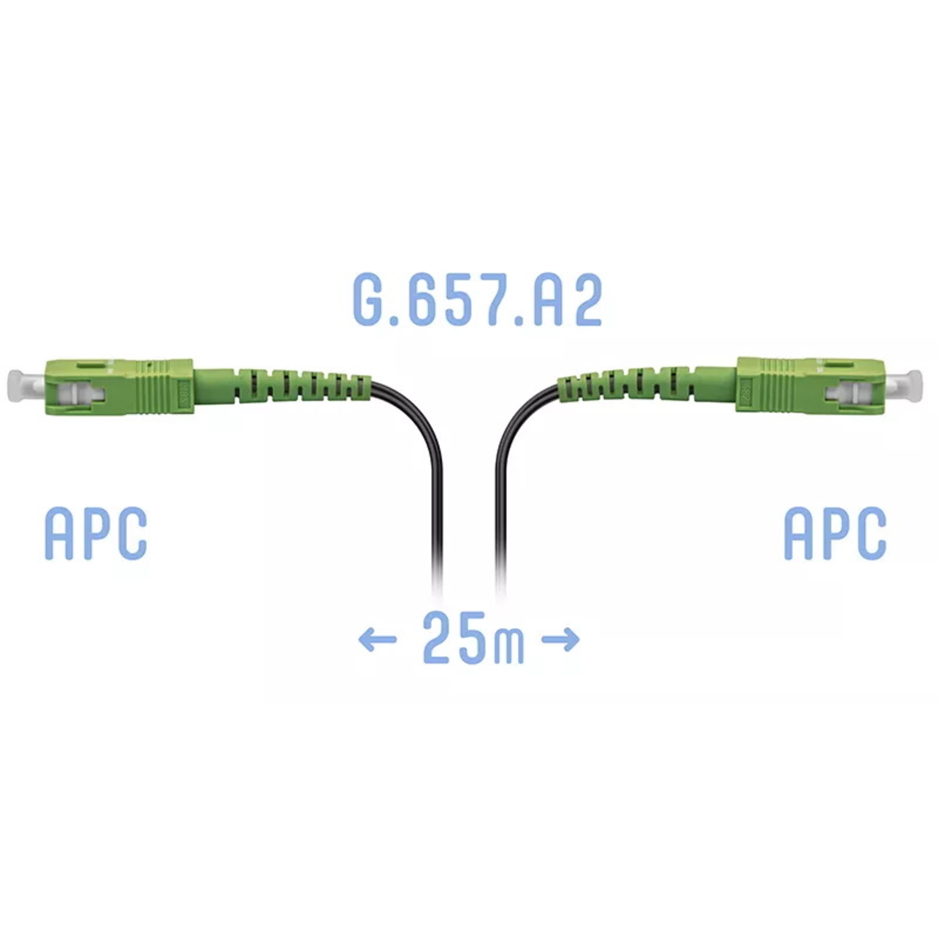 Патчкорд оптический FTTH SC/APC, кабель 604-04-01, 25 метров