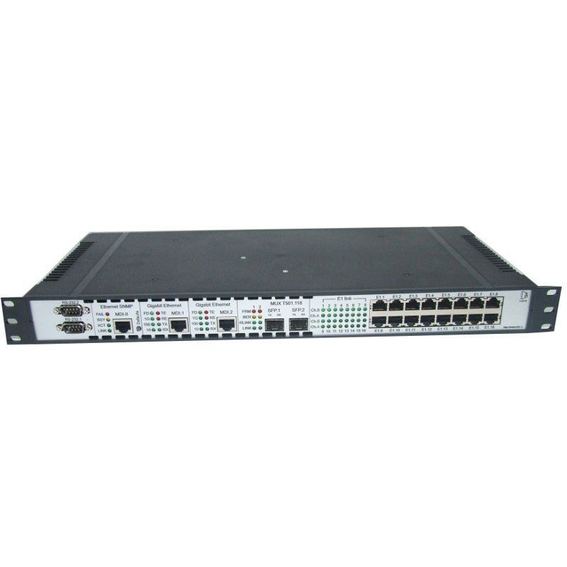 Мультиплексор оптический 4x E1 + 2x Gigabit Ethernet 1000BASE-T, без SFP трансиверов