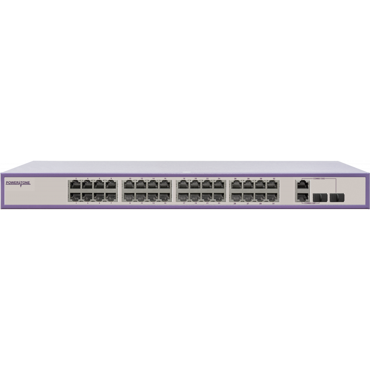 PoE коммутатор стоечный неуправляемый  PUS-CC32-450R, 32x10/100BASE-TX 802.3af&at + 2xGb Combo, PoE бюджет 450Вт (имеет потертости)