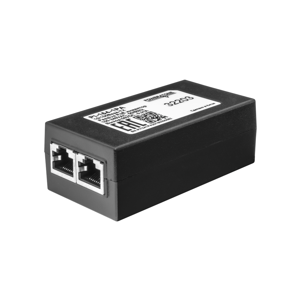 PoE инжектор неуправляемый PI-154-1PA, 1x10/100BASE-TX 50В PoE passive, PoE бюджет 15.4Вт