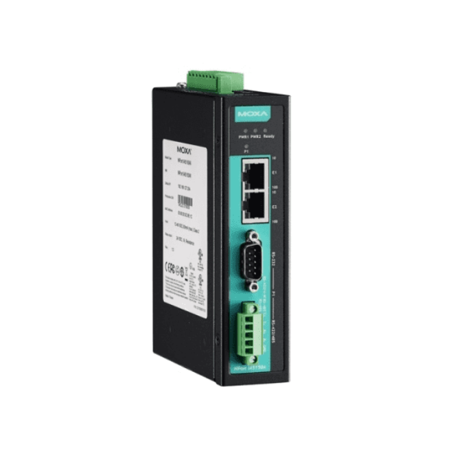 NPort IA 5150A-T 1-портовый усовершенствованный преобразователь RS-232/422/485 в Ethernet с расширенным диапазоном температур MOXA
