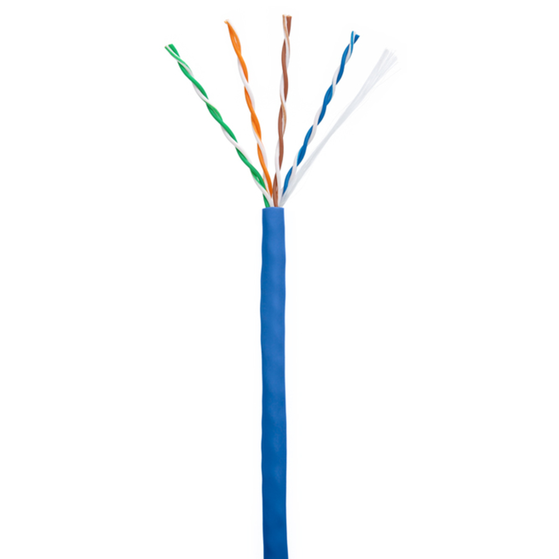 Кабель NETLAN U/UTP 4 пары, Кат.5e (Класс D), 100МГц, одножильный, BC (чистая медь), внутренний, PVC нг(B), синий, 305м