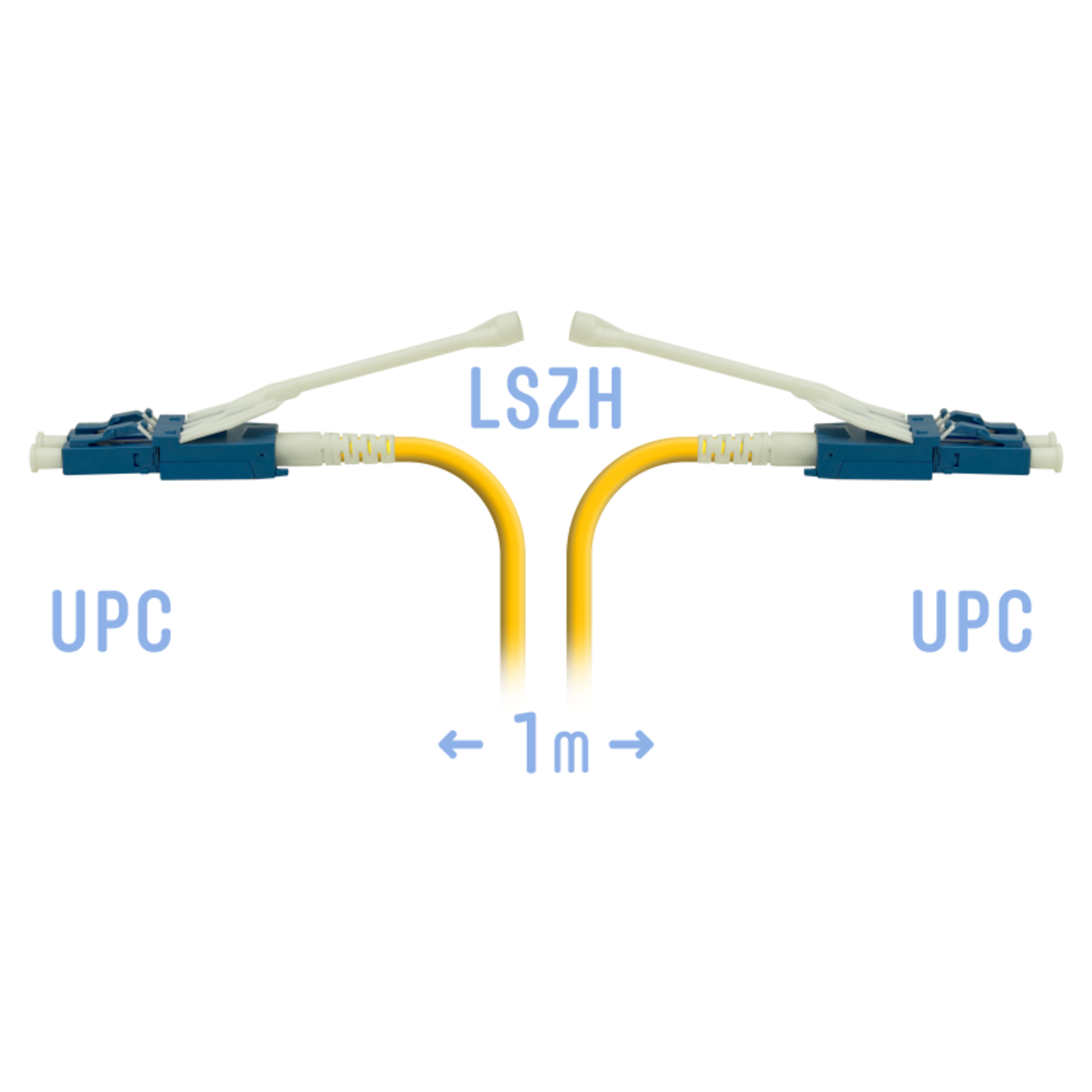 Патчкорд оптический LC/UPC SM Duplex (HD) 1 метр, волокно G.657.A1