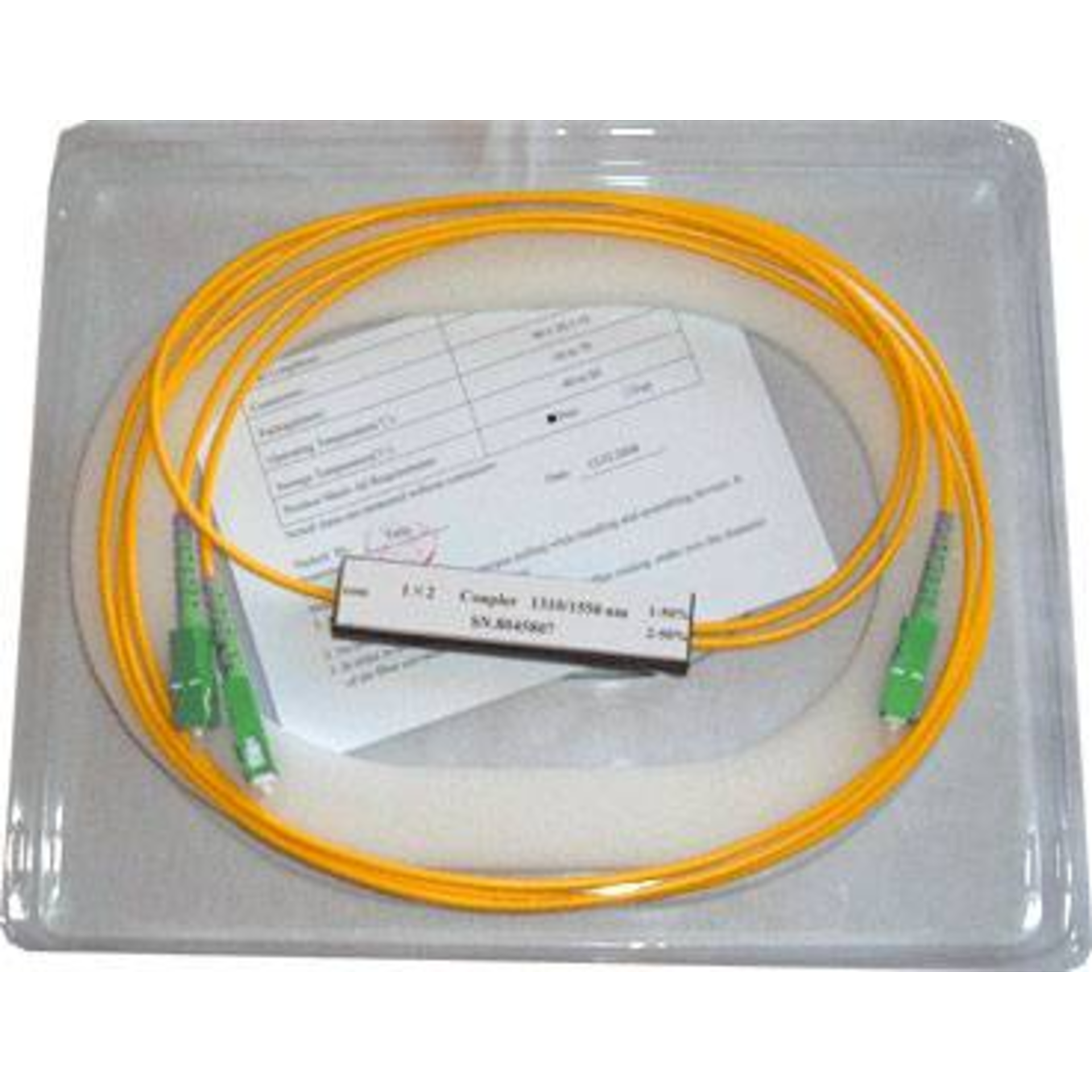 Делитель оптический корпусный single window 1х2 (1550nm) SC/APC in - SC/UPC out