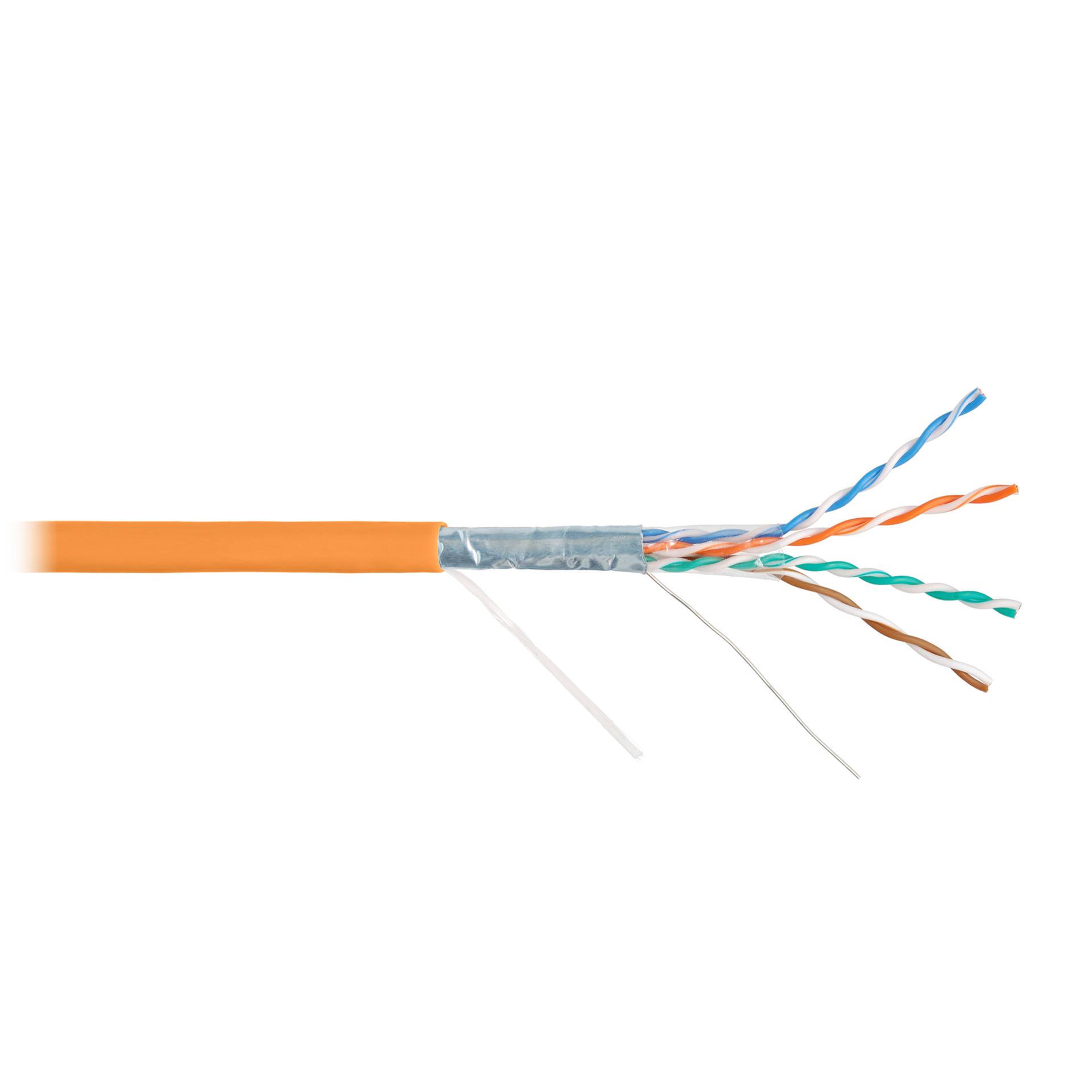 Кабель NIKOLAN F/UTP 4 пары, Кат.5e (Класс D), тест по ISO/IEC, 100МГц, одножильный, BC (чистая медь), 24AWG (0,50мм), внутренний, LSZH нг(А)-HFLTx