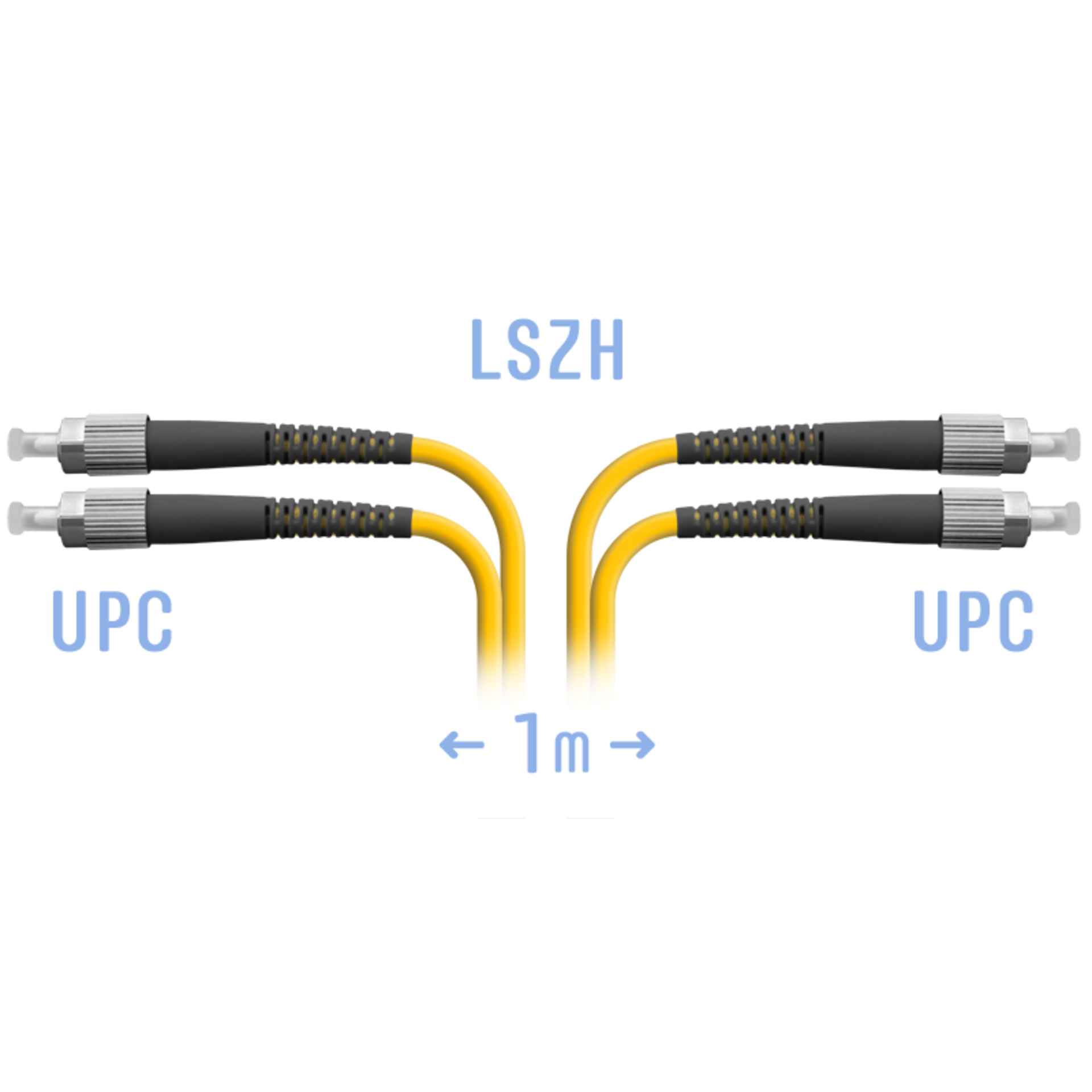 Патчкорд оптический FC/UPC SM Duplex 1 метр