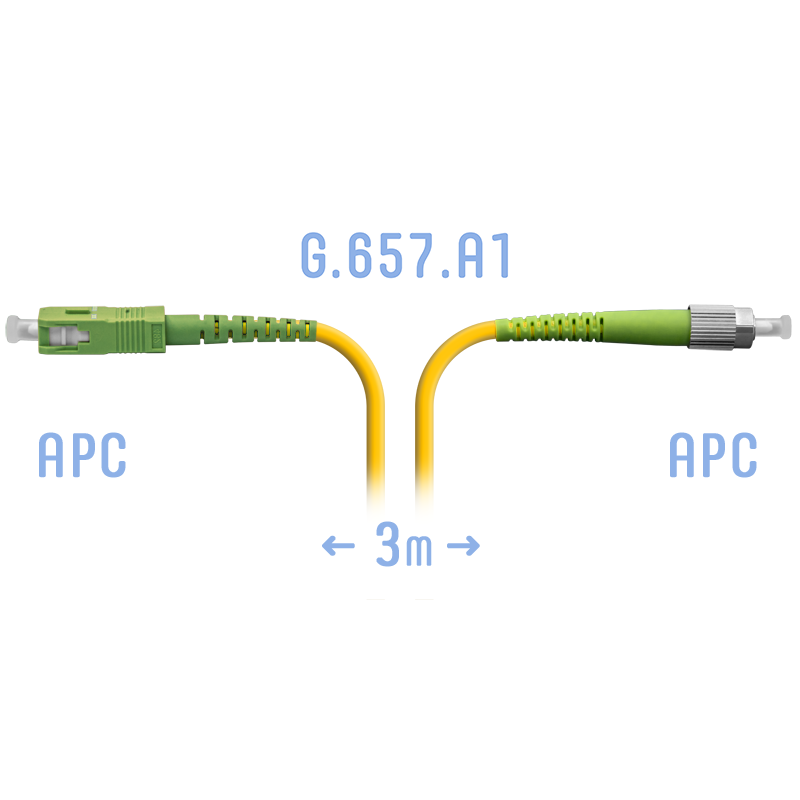 Патчкорд оптический FC/APC-SC/APC SM G.657.A1 3 метра