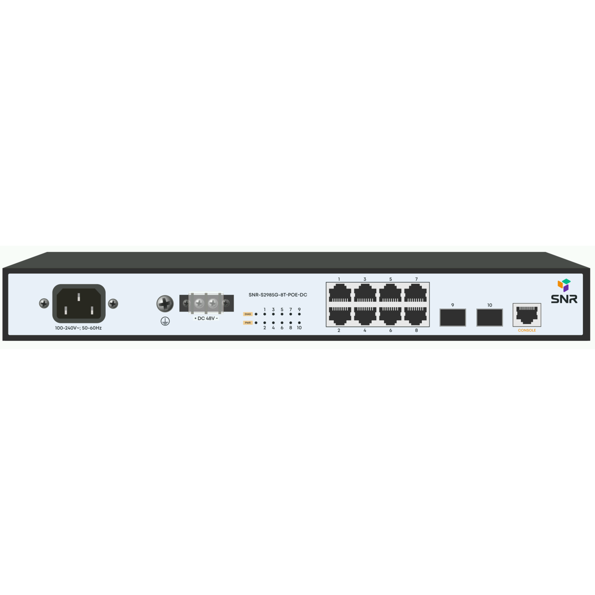 Управляемый POE коммутатор уровня 2 SNR-S2985G-8T-POE-DC
