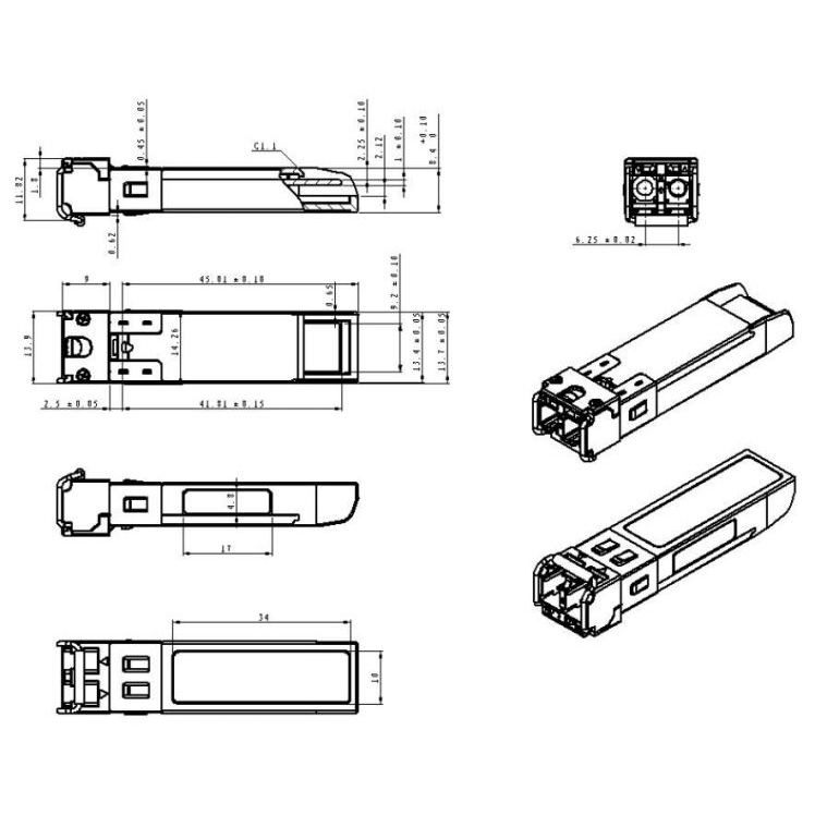 Модуль SFP 2.5G CWDM оптический, дальность до 120км  (35dB), 1610нм