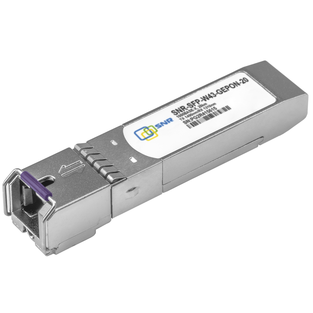 Модуль SFP WDM GEPON, дальность до 20км (32dB), Tx/Rx: 1490/1310нм