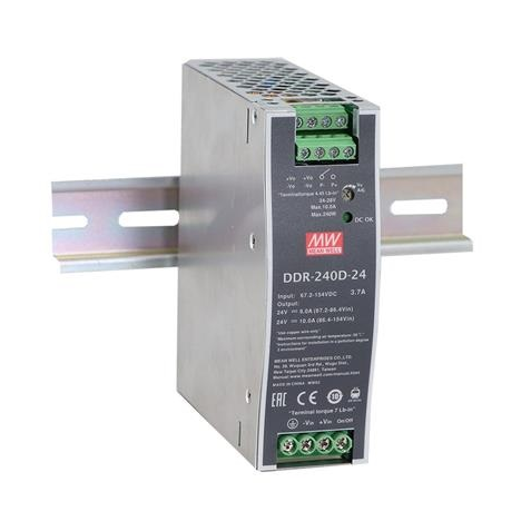 DDR-240D-24, DC/DC преобразователь, 60Вт, вход 67,2-154В, выход 24В/10А Mean Well