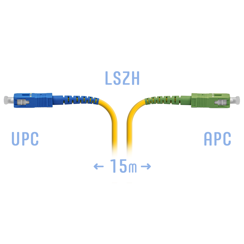 Патчкорд оптический SC/UPC-SC/APC SM 15 метров