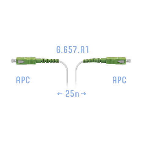 Патчкорд оптический FTTH SC/APC, кабель 604-02-01W, 25 метров