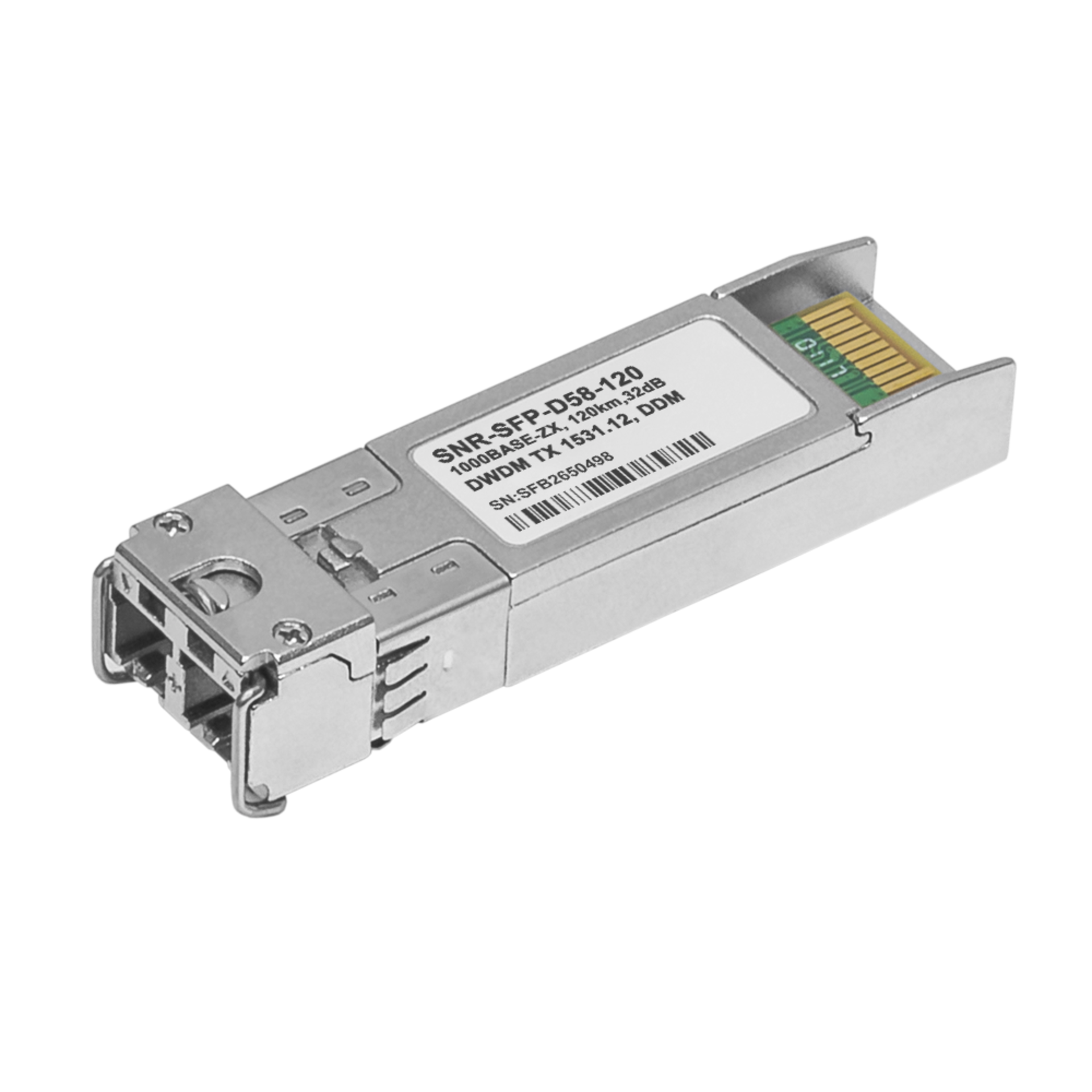 Модуль SFP 1.25G DWDM оптический, дальность до 120км (32dB), 1531.12нм