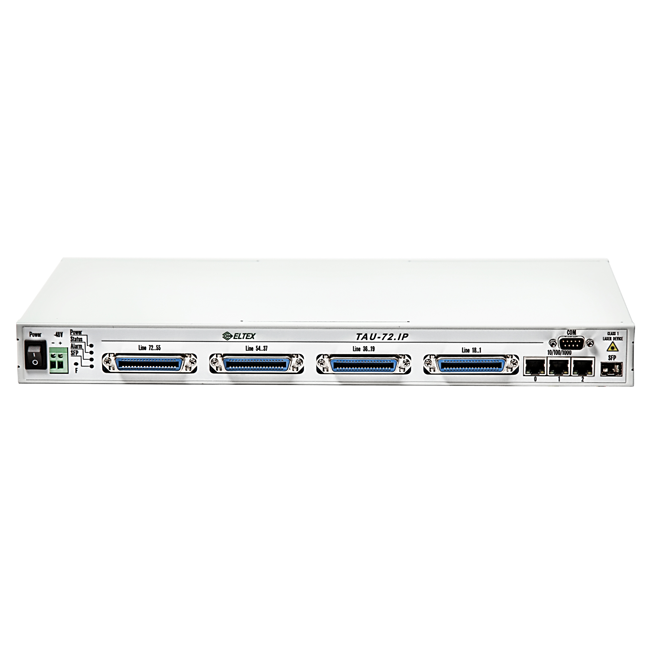 VoIP-шлюз TAU-72.IP: 72хFXS, 3хRJ45-10/100/1000, 2 слота для SFP, SIP/H.323, 1U, AC 220V