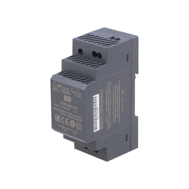 DDR-30G-24, DC/DC преобразователь, 30Вт, вход 9-36В, выход 24В/1,25А Mean Well