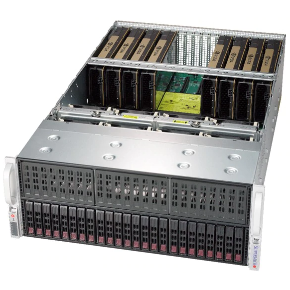 Платформа Supermicro 4U SYS-4029GP-TRT, до двух процессоров Intel Scalable, DDR4, 24x2,5 HDD SATA, до восьми графических ускорителей
