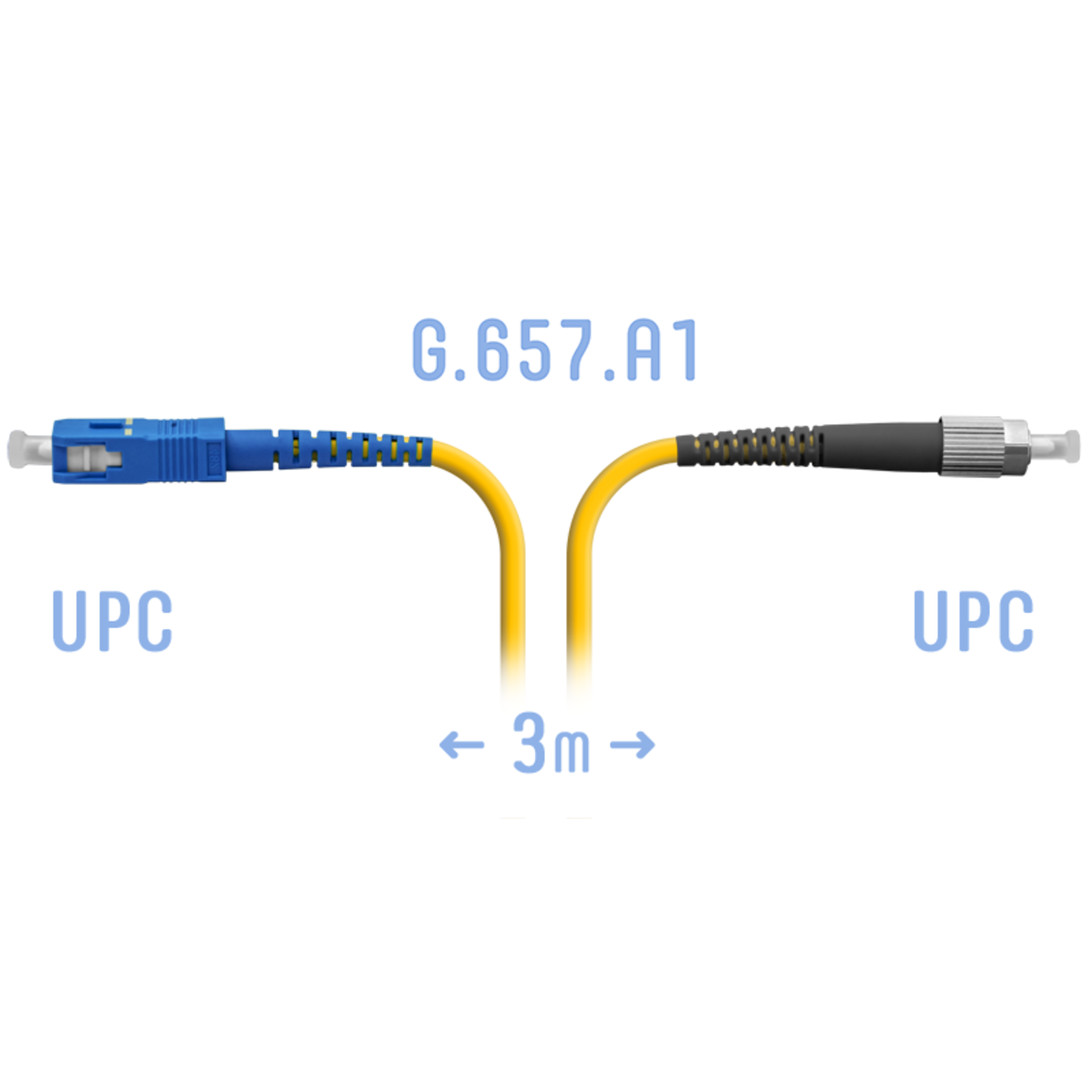 Патчкорд оптический FC/UPC-SC/UPC SM G.657.A1 3 метра