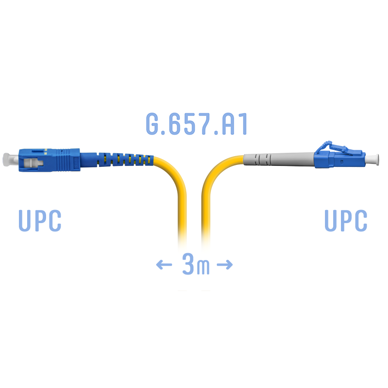 Патчкорд оптический LC/UPC-SC/UPC SM G.657.A1 3 метра