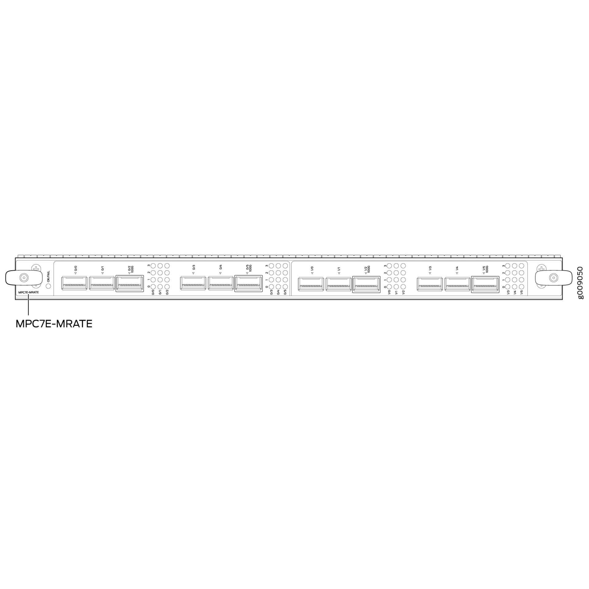 Линейная карта Juniper MPC7E (Multi-Rate) 12 ports — 40-Gbps and 100-Gbps port speeds