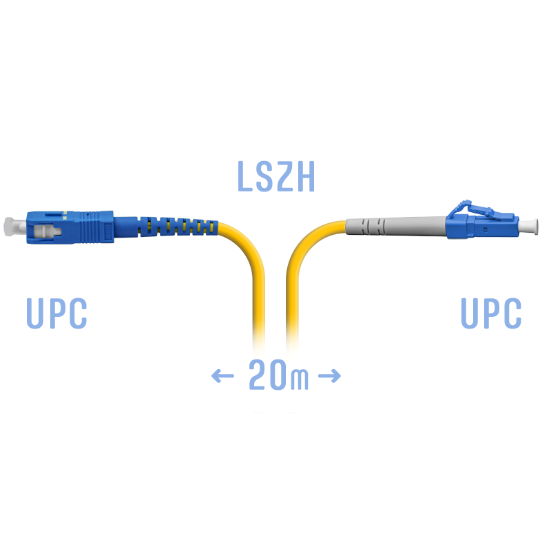 Патчкорд оптический LC/UPC-SC/UPC SM 20метров