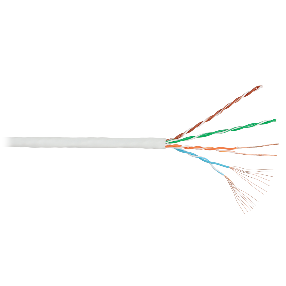 Кабель NIKOLAN U/UTP, 4 пары, Кат.5e, многожильный, 24 AWG, внутренний, LSZH, 305м
