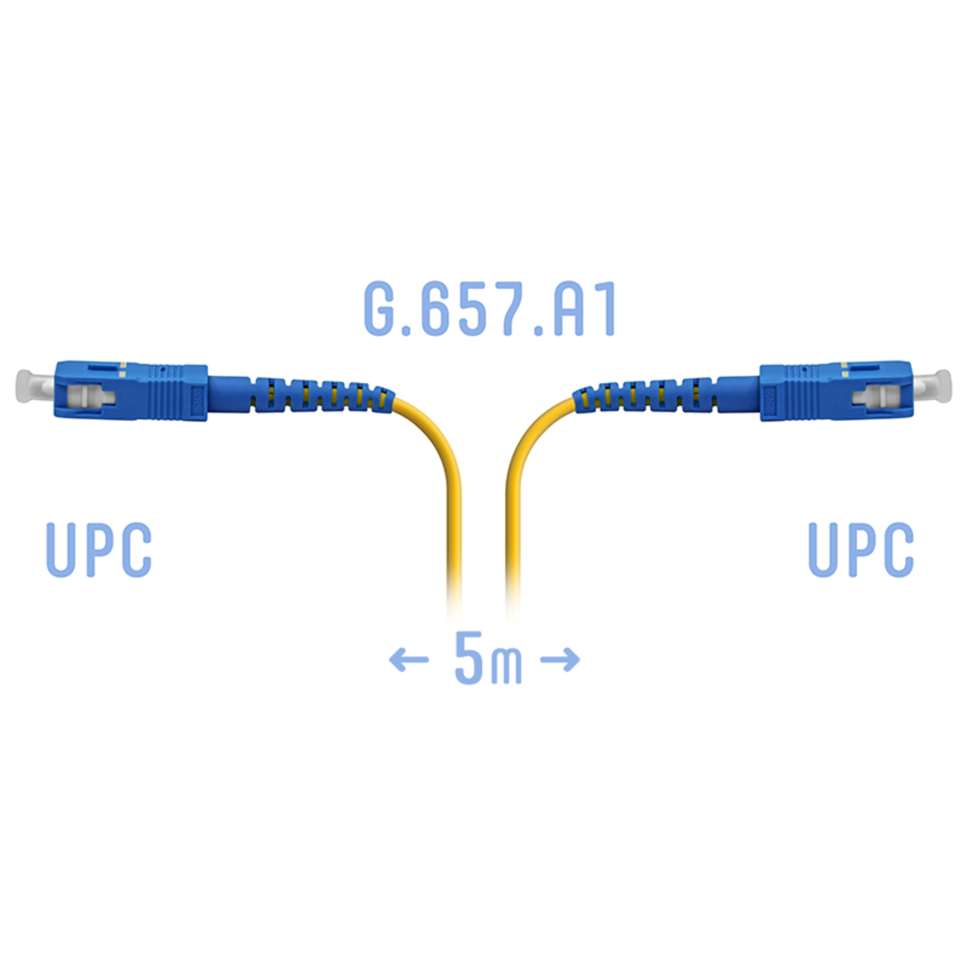 Патчкорд оптический SC/UPC SM G.657.A1 5 метров, 2мм