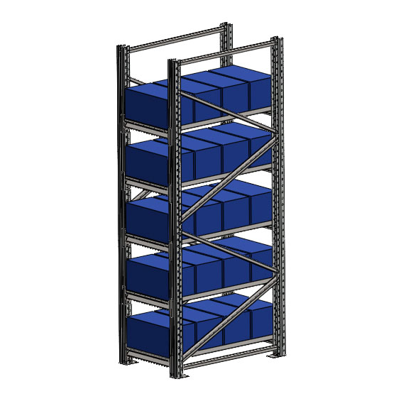 Аккумуляторный стеллаж 5 полок, 2498х686х1135мм (SNR-UPS-RACK-257012-5)