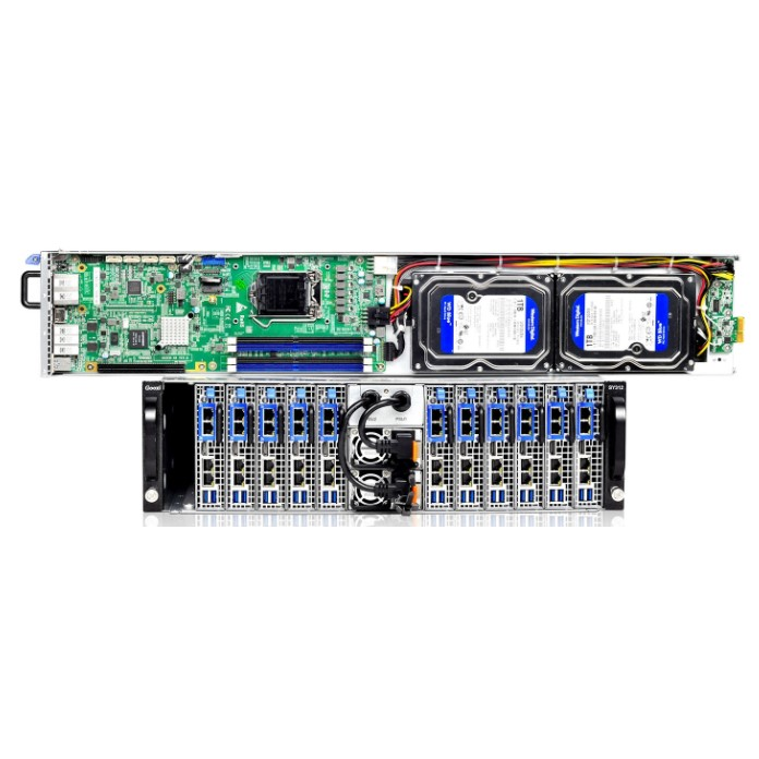 Серверная платформа Gooxi 3U SY312-S24R-G3 12xNode, no CPU(LGA1151)/4*DDR4 ECC UDIMM/ C242 / no HDD(2)LFF/ 4xGE