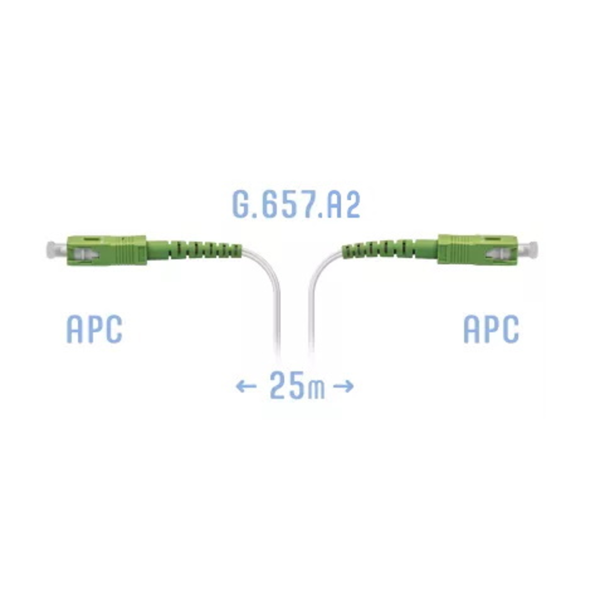 Патчкорд оптический FTTH SC/APC, кабель 604-02-01W, 25 метров