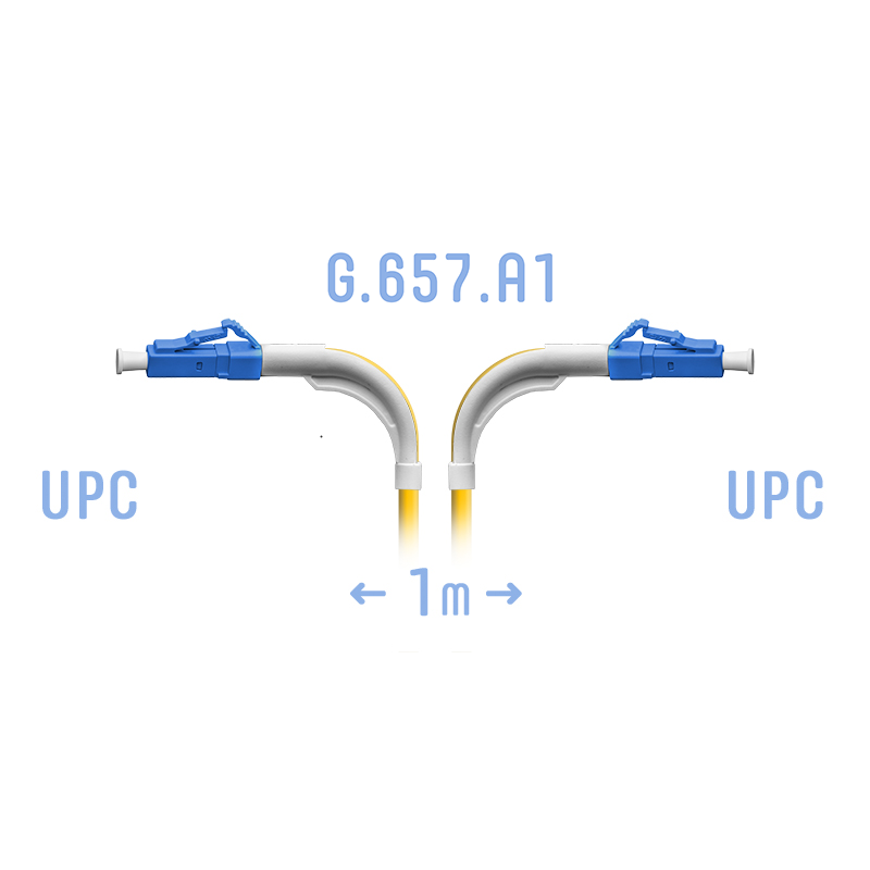 Патчкорд оптический LC/UPC SM G.657.A1 (угловой) 1 метр