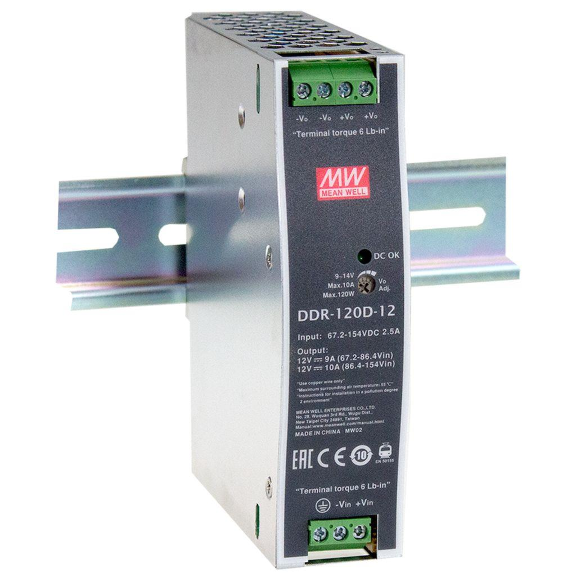 DDR-120D-48 Преобразователь: DC/DC; 120Вт; Uвх:67,2-154.В; Uвых:48ВDC; Iвых:2,5А, Mean Well