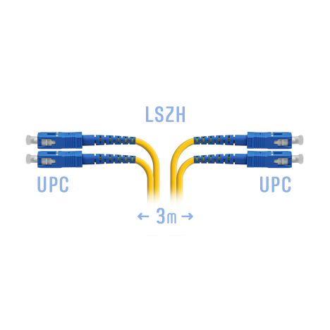 Патчкорд оптический SC/UPC SM Duplex 3метра