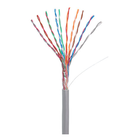 Кабель NETLAN U/UTP 10 пар, Кат.5 (Класс D), 100МГц, одножильный, BC (чистая медь), внутренний, PVC нг(B), серый, 305м