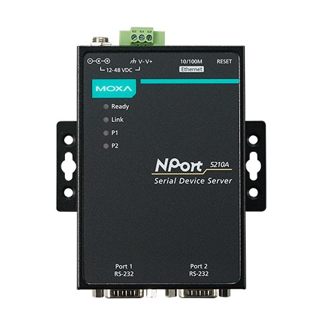 Nport 5210A 2-портовый усовершенствованный асинхронный сервер RS-232 в Ethernet MOXA