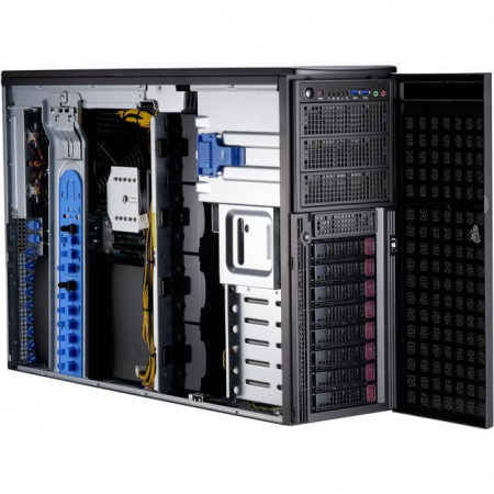 Платформа Supermicro 4U SYS-7049GP-TRT, до двух процессоров Intel Scalable, DDR4, 8x3,5 HDD SATA, 2x10Gbase-T, до четырех графических ускорителей