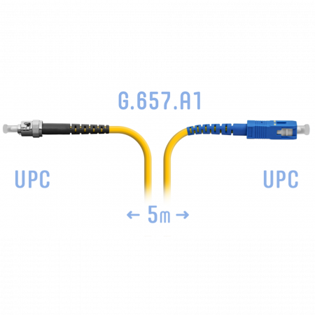 Патчкорд оптический ST/UPC-SC/UPC SM G.657.A1 5 метров