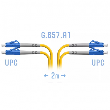 Патчкорд оптический LC/UPC SM G.657.A1 Duplex 2 метра