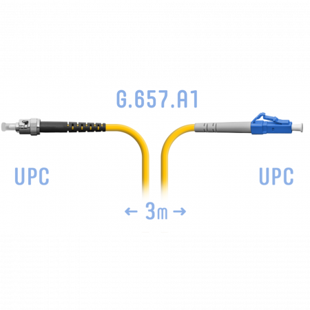 Патчкорд оптический LC/UPC-ST/UPC SM G.657.A1 3 метра