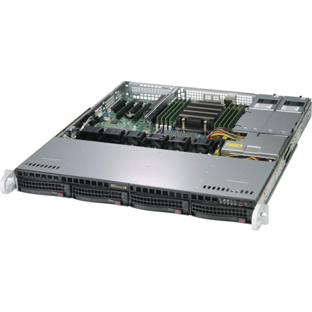 Платформа Supermicro 1U AS-1013S-MTR, До одного процессора AMD Epyc 7002, DDR4, 4x3.5 SATA HDD, 2x1GBase-T