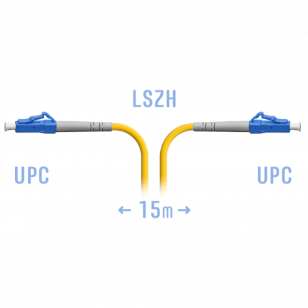 Патчкорд оптический LC/UPC SM 15 метров