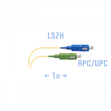 Шнур монтажный оптический SC/APC-SC/UPC 1m