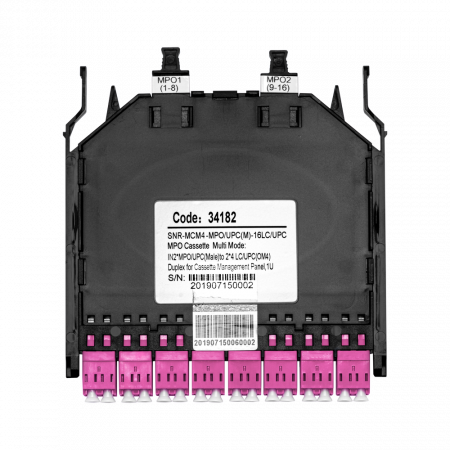 Кассета распределительная MPO/UPC на 16LC/UPC портов MM (OM4) для SNR-CMP-144P
