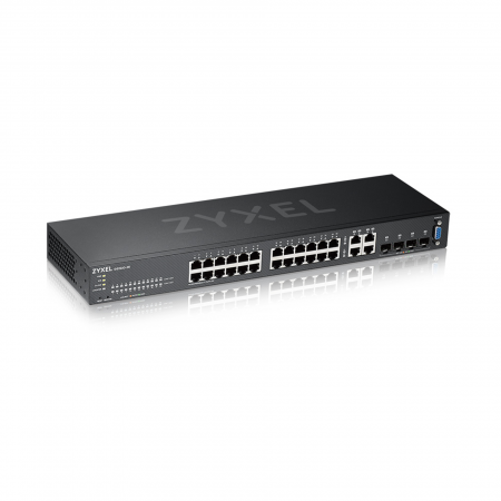 Коммутатор ZYXEL NebulaFlex Pro GS2220-28 Hybrid L2 Switch, rack 19 , 24xGE, 4xCombo (SFP / RJ-45), silent, standalone / cloud management
