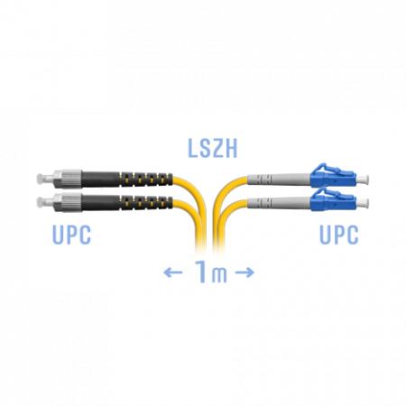 Патчкорд оптический LC-FC/UPC SM Duplex 1метр